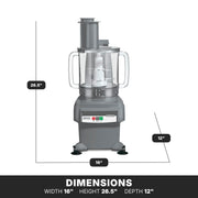 Heavy Duty Food Processor with 6 qt Capacity & Continuous Feed by Waring – 6-Quart, Plastic, Gray, Model FP2200