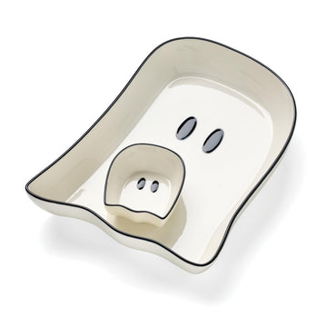 Ghost Chip & Dip 2-Piece Set by Lenox – 2 Count, Porcelain, White, Pack of 2, Model 899234