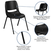 Hercules Kids 14 in Ergonomic Stack Chair by Flash Furniture – Pack of 5, Polypropylene, Black Plastic/Black Frame, Pack of 5, Model 5-RUT-14-PDR-BLACK-GG