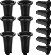Veemoon 12pcs Black Pp Orchid Nursery Pots Set Large Round Raised | Simple Plain Appearance, Rational Structure, Easy Cleaning, Practical Use, Sturdy for Replanting and Gardening