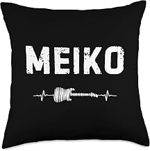 Meiko Guitar Heartbeat Music Guitarist Retro Vintage Throw Pillow
