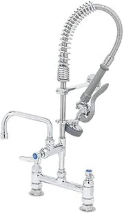 T&S Brass MPZ-8DLN-06 Mini-PRU Deck Mount with B-0107, 6" Swing Nozzle, Lever Handles and Wall Bracket, 8"