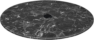 Holland Bar Stool 36" Diameter Black Marble, Indoor/Outdoor All-Season EuroSlim Table Top with Umbrella Hole
