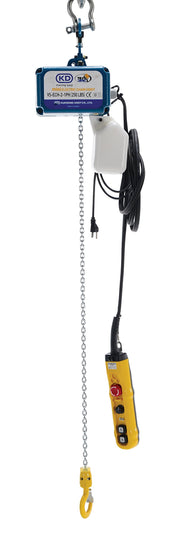 VS-ECH Variable Speed Electric Chain Hoist by Vestil – 24"L x 24"W x 20"H, Steel, Blue, Model VS-ECH-2-1PH