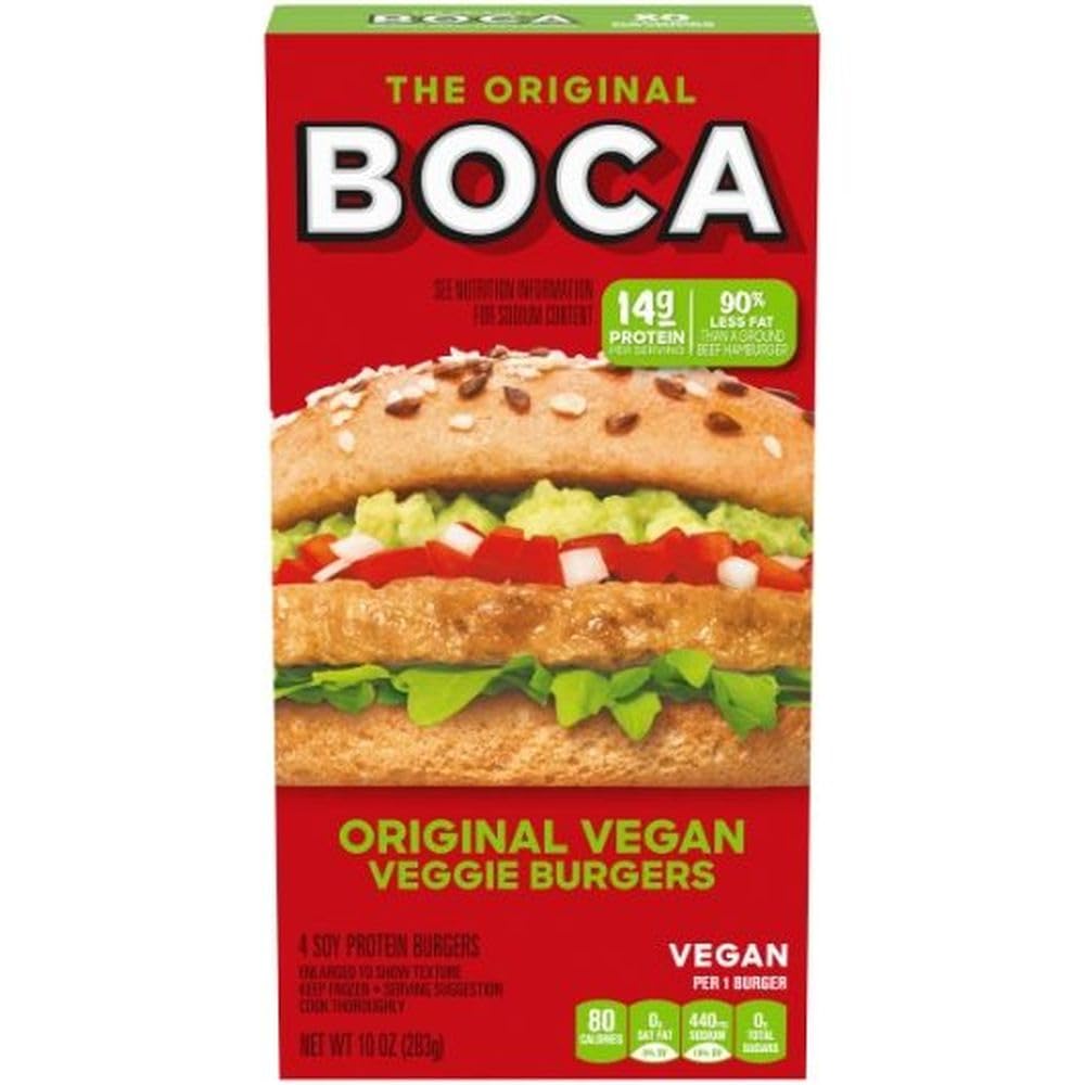 Original Vegan Veggie Burgers by Boca – 10 Fl Oz (Pack of 12), Pack of 12
