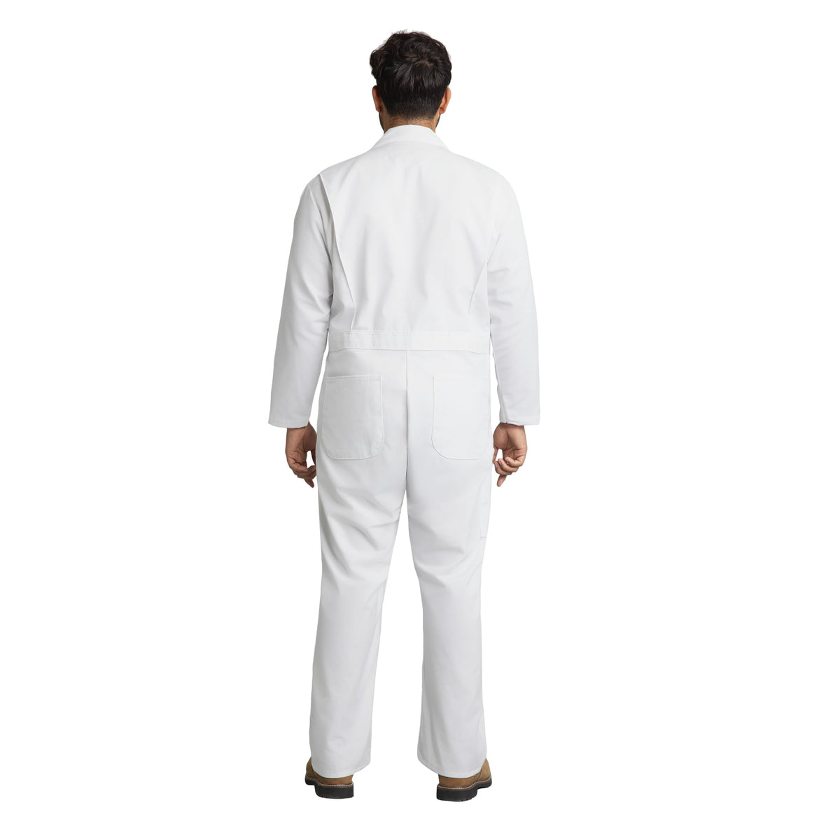Men's Twill Action Back Coverall by Red Kap – Large, Polycotton, White, Model CT16WH RG L