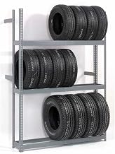 Global Industrial 4 Tier Single Entry Tire Rack, Steel, Gray, 60" W x 18" D x 120" H