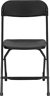 Flash Furniture Hercules Plastic Folding Chair, Black | 650 LB Capacity, Lightweight, Event Ready