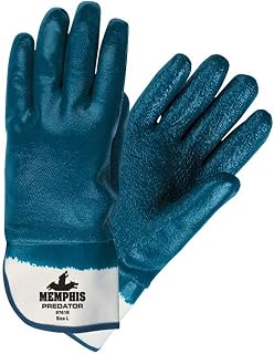 MCR Safety 9761RXL Predator Rough Finish Nitrile Coated Glove, X-Large, Blue (Pack of 12)