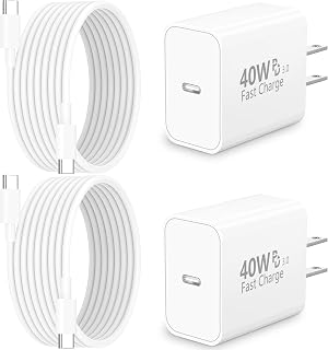 Apple MFi Certified iPhone 17 Charger Fast Charging 40W USB C Charger Block | Linocell 4Pack Type C Wall Chargers Dynamic Power Adapter with 6FT Type C Cord for iPhone 17/17 Pro/17 Pro Max/16 Pro/15/iPad