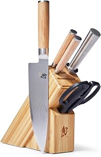 Shun Classic Blonde 6-Piece Knife Block Set with Damascus Steel