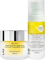 Beekman 1802 Milk RX Advanced Better Aging Cream (1.69 fl oz) + Milk Shake Hydrating Toner & Face Mist (2 oz) - Fragrance Free - Cruelty Free