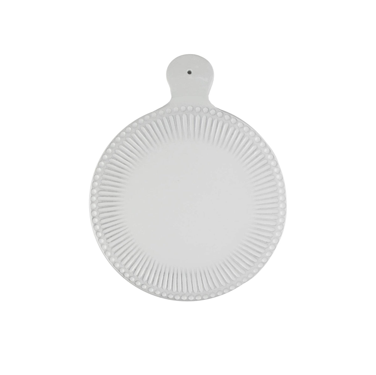 Bianca Ridge Ceramic Trivet by American Atelier – 10.3x8.25", Ceramic, White, Model 1562237-TRV