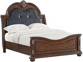 Picket House Furnishings Concerto Queen UPH Bed with Black PU in Brown