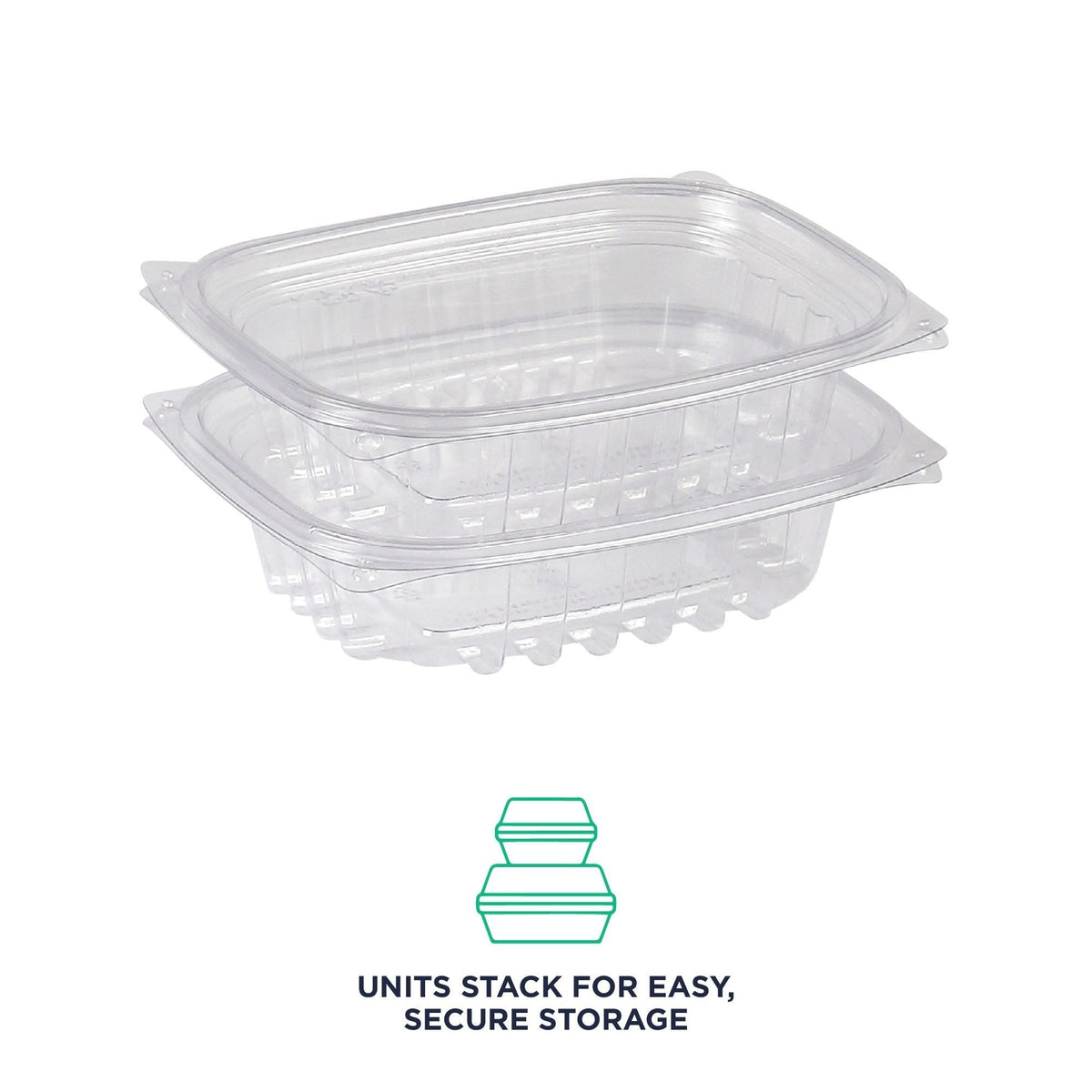 Compostable 8oz Clear Rectangular Deli Containers With Lids by ECO PRODUCTS – 8oz, 8 ounces, PLA Plastic, Clear, Pack of 300