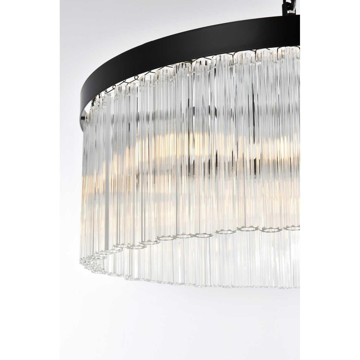 Harlow Six Light Chandelier Black by Lighting Design – Iron, Black, Model 1070D24BK