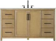 Elegant Kitchen and Bath 60" Single Bathroom Vanity in Linen Oak