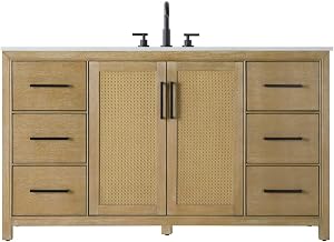 Elegant Kitchen and Bath 60" Single Bathroom Vanity in Linen Oak