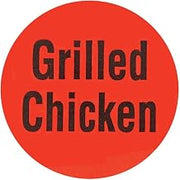 Grilled Chicken Labels Red Deli Dot Packaging Labels Black Imprint - 1"Dia 1000 Per Roll