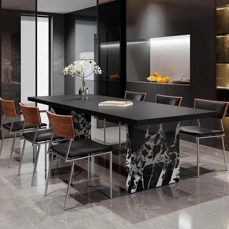 Mesa De Jantar Rock Plate Dining Table Modern Simple Rectangular Small Household Diner Table by JOYNOW – 200*80*75cm, One Color, Model 8524