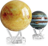 MOVA Globe Bundle – Sun 8.5” + Jupiter 4.5” | Solar-Powered Rotating Globes | No Batteries or Wires | NASA Solar Surface Meets Gas Giant Planet Decor Gift