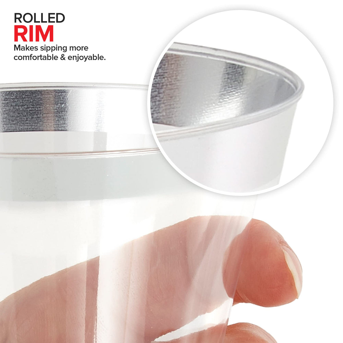 Stock Your Home 100 Count / Silver Rim / Fine Cups
