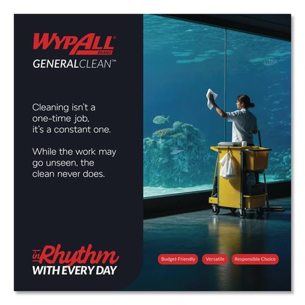 Pop-Up Box X50 White Extended Use Disposable Cloth - 176 sheets per box - 10 boxes per case. by Wypall – 1 Count (Pack of 1), Paper, White, Model KCC83550
