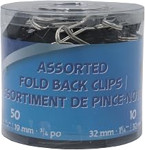 Westcott Black Fold Back Clips – Assorted Sizes