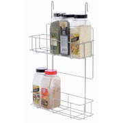 Hanging Spice Rack 2-Tier Commercial Spice Rack Silver Steel - 14 1/4 L x 5" W x 22 1/4 H by HUBERT – Alloy Steel, Silver, Model 688640190826