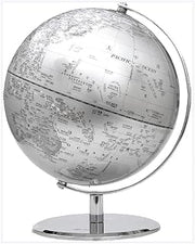 Globe, with Chrome Metal Base and Hd Map Clear Text Marking | 25cm Light