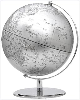 Globe, with Chrome Metal Base and Hd Map Clear Text Marking | 25cm Light