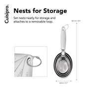 Stainless Steel Measuring Cup Set by Cuisipro – 8 inches, 1 cups, Stainless Steel, Silver, Pack of 4