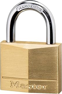 Master Lock 140D Solid Brass Padlock with Key, 1 Pack
