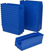 Akro-Mils 30120 Heavy Duty Plastic Shelf Bins, 12"x 4"x 4", Blue, 24-Pack