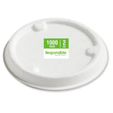 Lids for 2 oz Portion Cups by Responsible Products – Mixed Bamboo and Bagasse Fiber, Classic White, Pack of 1000, Model RP-2CL-NPAW-1000
