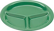 G.E.T. CP-10-FG Heavy-Duty 3-Compartment Divided Plastic Plates, 10.25", Forest Green (Set of 12)