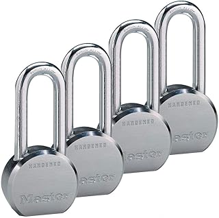 Master Lock (4) High Security Pro Series Keyed Alike Padlocks w/8 Keys, 6230NKALH-4 w/BumpStop Technology