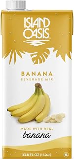 ISLAND OASIS Banana Puree Beverage Mix, 33.8 fl oz (1 Liter) | For Smoothies, Cocktails & Frozen Drinks