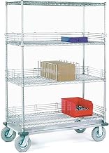 Nexel Chrome Wire Shelf Truck, 36x24x70 1600 Pound Capacity