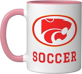 Carlisle High School Wildcats Soccer Ceramic Mug, Pink/White, 11oz