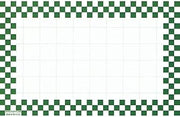 HUBERT Retail Price Sign Cards White Cards with Green Checkerboard Border - 5 1/2"L x 2 1/2"H 100 Per Pack