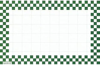 HUBERT Retail Price Sign Cards White Cards with Green Checkerboard Border - 5 1/2"L x 2 1/2"H 100 Per Pack