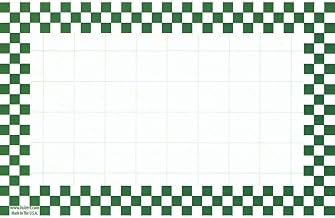 HUBERT Retail Price Sign Cards White Cards with Green Checkerboard Border - 5 1/2"L x 2 1/2"H 100 Per Pack