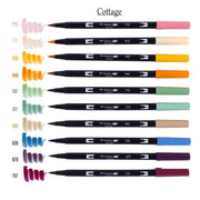 : Dual Brush Pen 3 Pack Set - Pastel by Tombow – Pack of 33, Model 56255, 56256, 56257