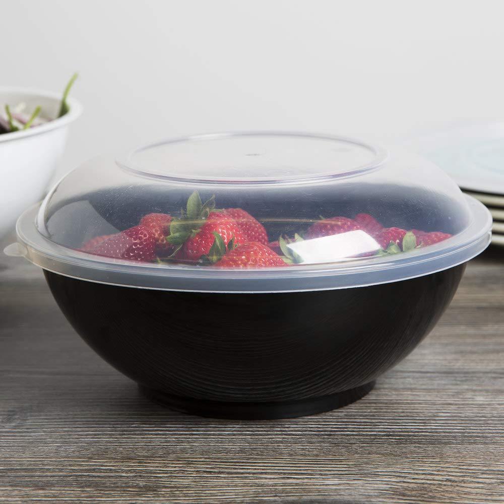 Round Serving Bowls - 80 oz | 10" | Black | Pack of by Fineline settings – Polypropylene (PP), Black, Model HPB10805PP.BK