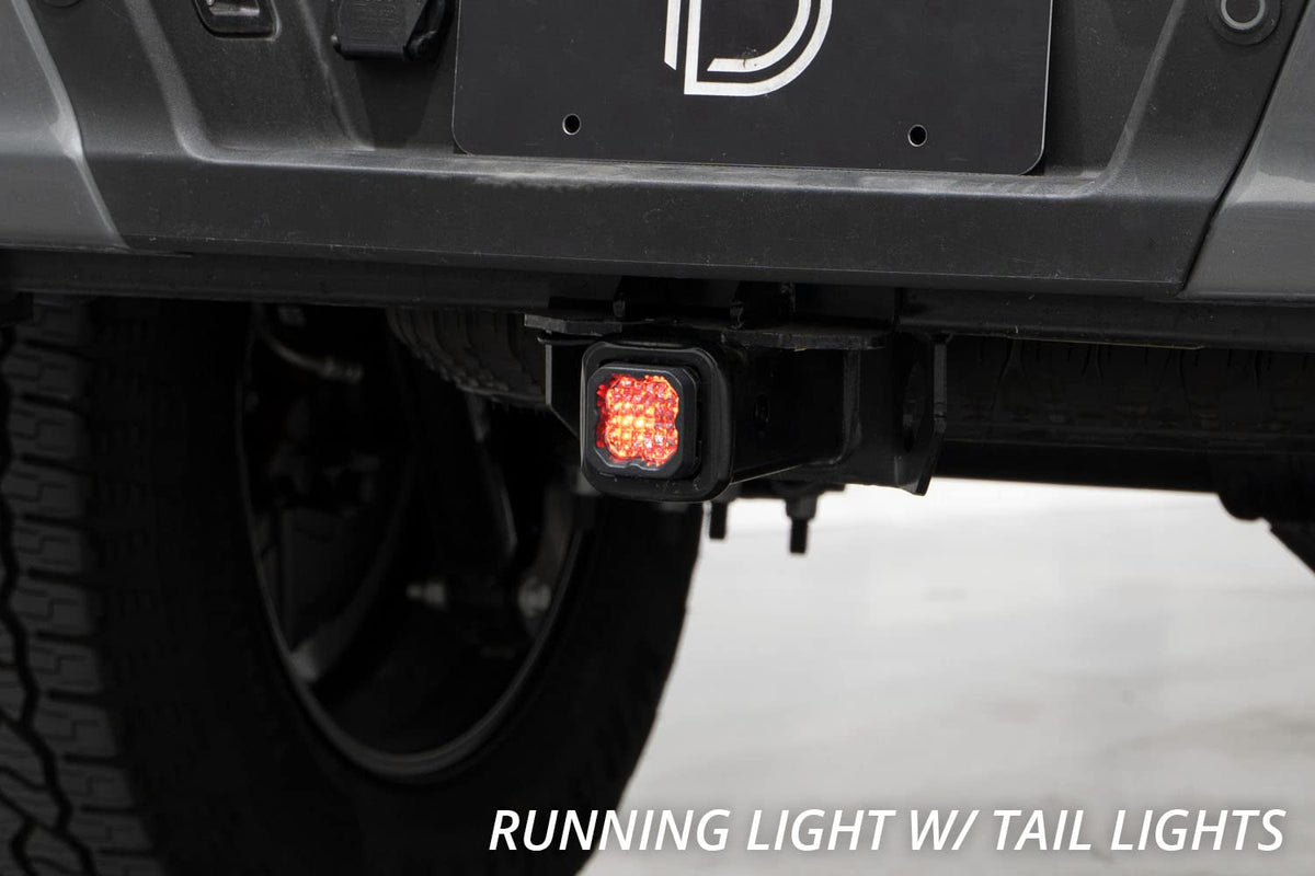HitchMount Reverse Light Kit compatible with Chevrolet Silverado 1500 2019 by Diode Dynamics – C1R + Brake, Black, Model DD7646