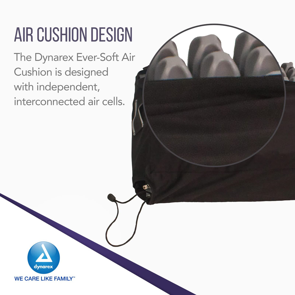 Ever-Soft Air Cushion by Dynarex – 18" Length, 18" Width, 4" Height, Polyvinyl Chloride, Black, Pack of 6, Model 10612-6