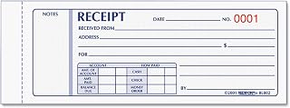 Rediform 8L802 Receipt Book 2 3/4 x 7 Carbonless Triplicate 50 Sets/Book