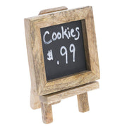 Chalkboard Sign with Easel Natural Mango Wood - 4 1/4"L x 3 1/2"W x 6"H by HUBERT – Wood, Brown, Model 53350