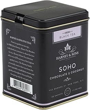 Harney & Sons SoHo Blend Black Tea, 20 Sachets in Decorative Tin | Black tea with chocolate, coconut and vanilla flavors. Contains caffeine.